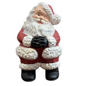 Vintage Hand Painted Santa Figurine OOAK Christmas Collectible Decor